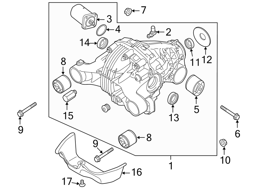 Diagram REAR SUSPENSION. AXLE & DIFFERENTIAL. for your 2014 Porsche Cayenne   