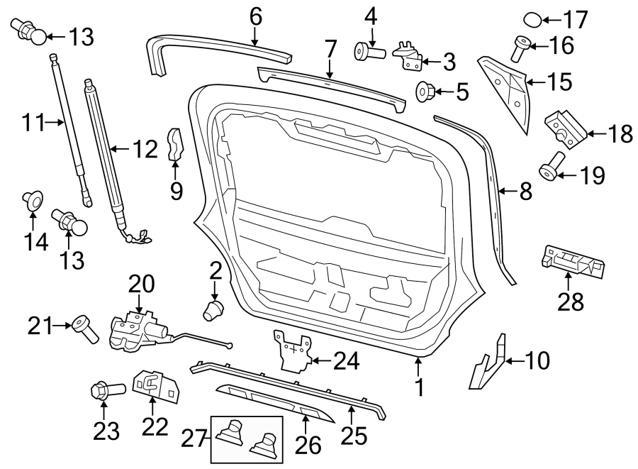 Diagram GATE & HARDWARE. for your 2011 Porsche Boxster   