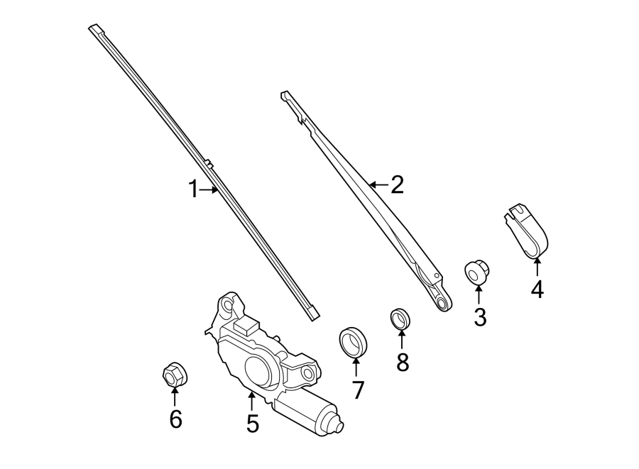 Diagram LIFT GATE. REAR WIPER COMPONENTS. for your Porsche