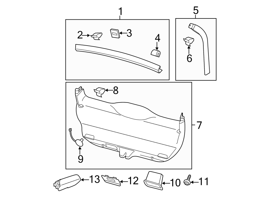 Diagram LIFT GATE. INTERIOR TRIM. for your 2006 Porsche Cayenne 3.2L V6 A/T Base Sport Utility 