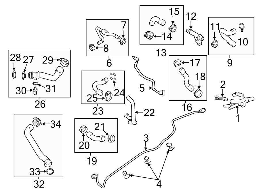 Diagram COOLANT LINES. for your 2023 Porsche Cayenne   