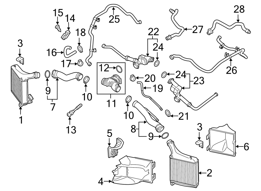 Diagram INTERCOOLER. for your 2013 Porsche Panamera  S Hatchback 