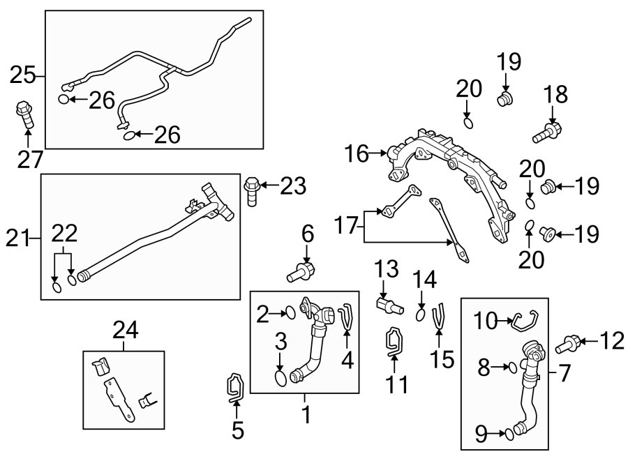 Diagram HOSES & LINES. for your 2012 Porsche Cayenne   