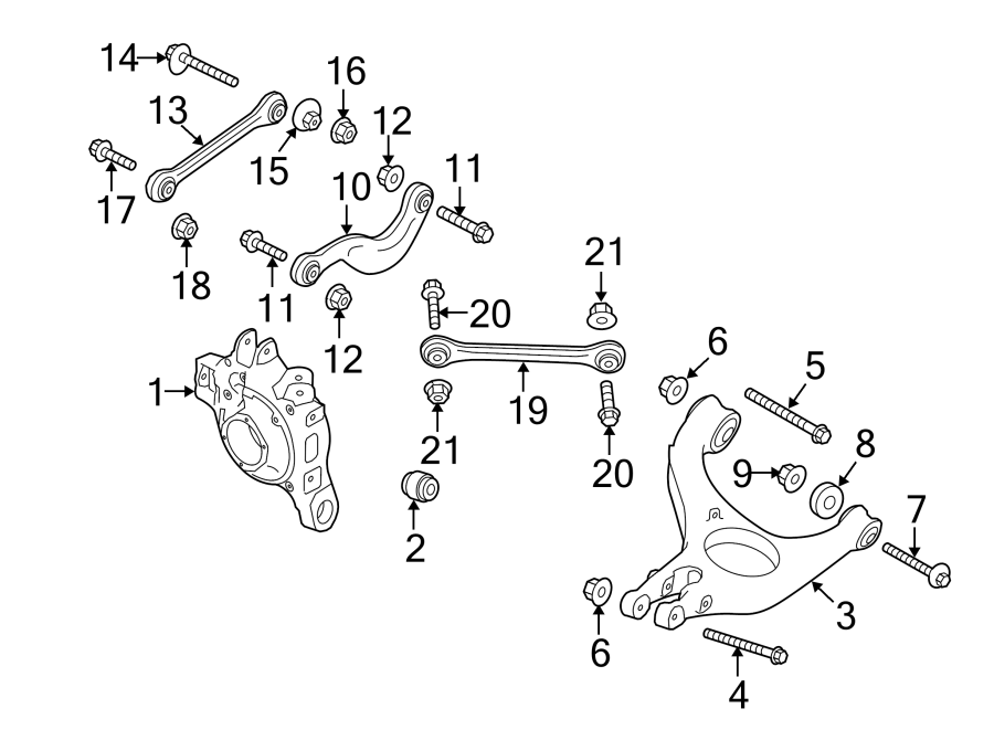 Diagram REAR SUSPENSION. SUSPENSION COMPONENTS. for your 2014 Porsche Cayenne   