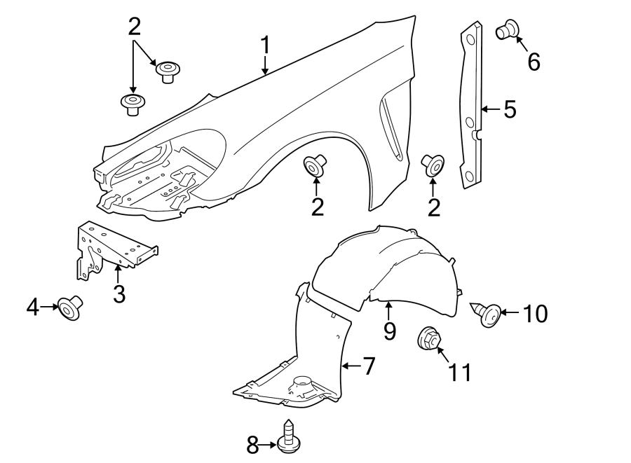 Diagram FENDER & COMPONENTS. for your 2013 Porsche Cayenne  S Sport Utility 