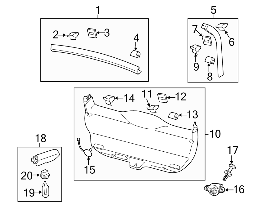 Diagram INTERIOR TRIM. for your 2006 Porsche Cayenne 3.2L V6 A/T Base Sport Utility 