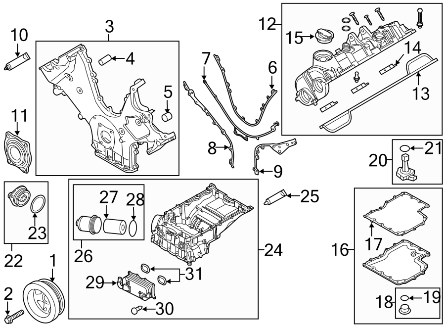 Diagram ENGINE PARTS. for your Porsche