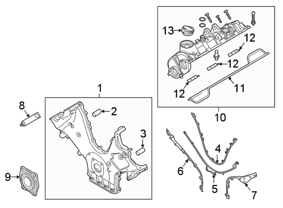 Diagram VALVE & TIMING COVERS. for your 2010 Porsche Cayenne  Turbo S Sport Utility 