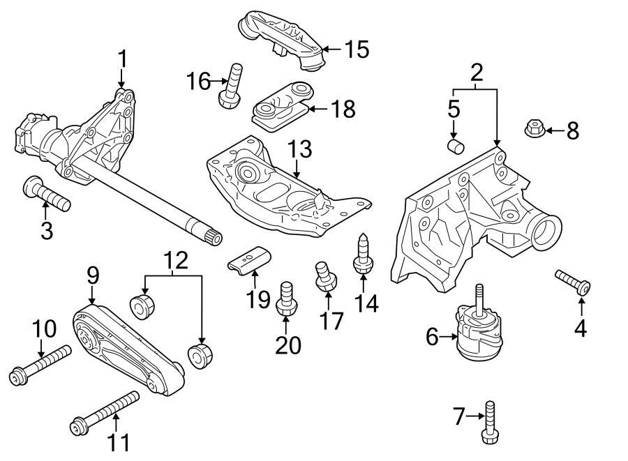 Diagram ENGINE & TRANS MOUNTING. for your 2014 Porsche Cayenne  Turbo Sport Utility 