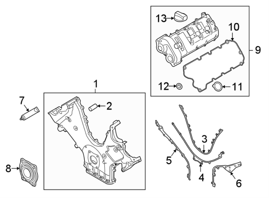 Diagram VALVE & TIMING COVERS. for your 2013 Porsche Cayenne  Diesel Sport Utility 