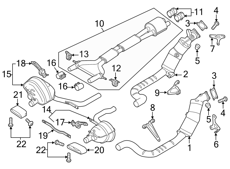 Diagram EXHAUST SYSTEM. EXHAUST COMPONENTS. for your Porsche