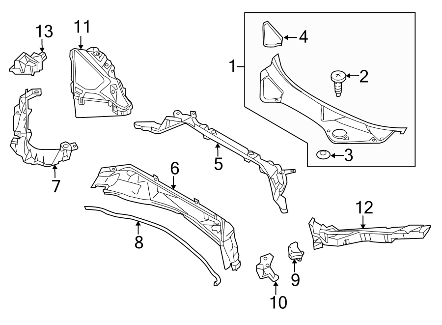 Diagram COWL. for your 2014 Porsche Cayenne   