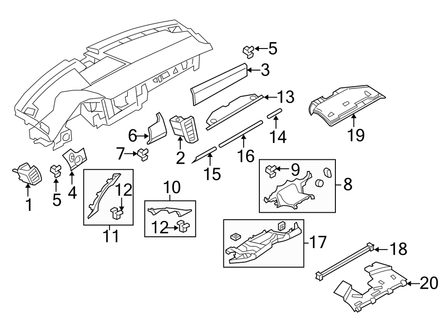 INSTRUMENT PANEL COMPONENTS.