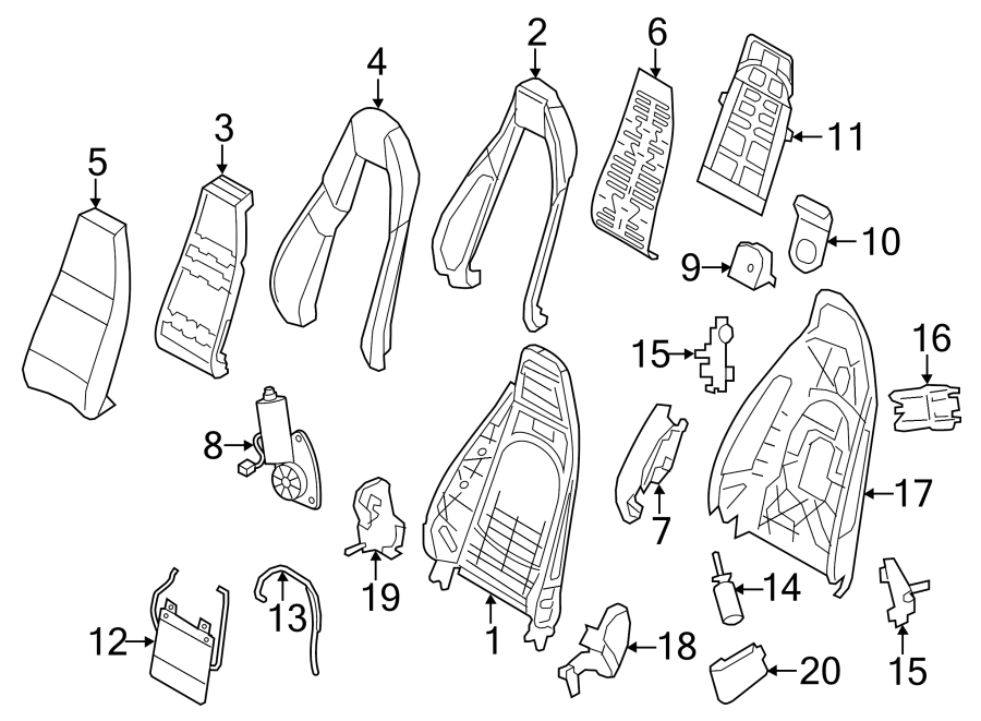 SEATS & TRACKS. FRONT SEAT COMPONENTS.