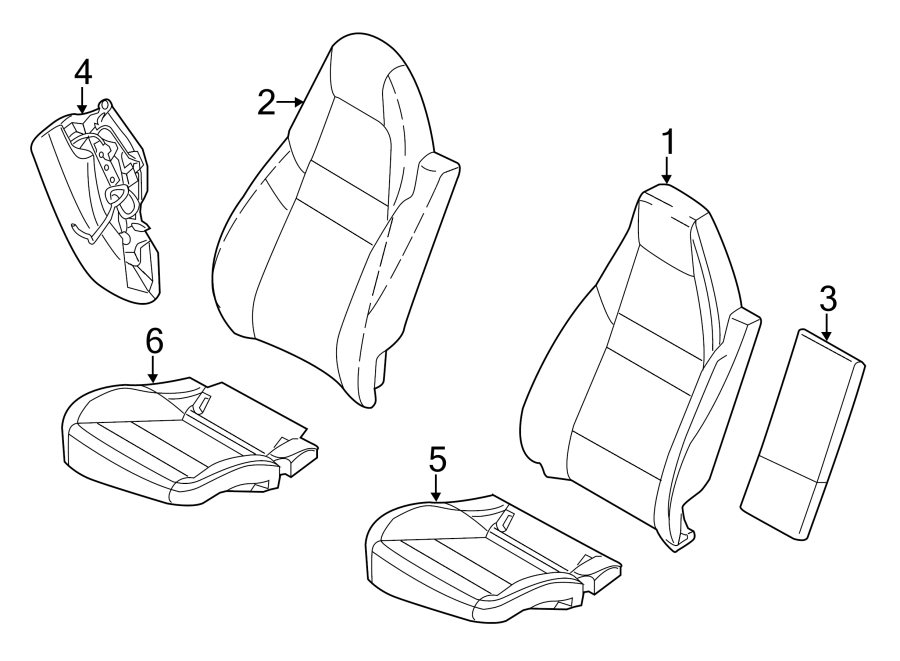 SEATS & TRACKS. REAR SEAT COMPONENTS.