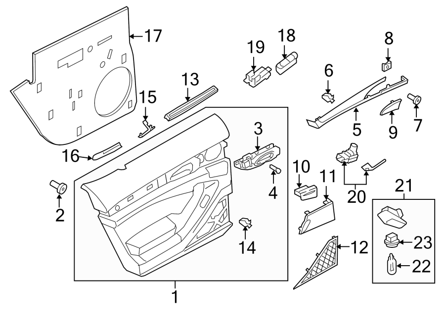 Diagram REAR DOOR. INTERIOR TRIM. for your 2010 Porsche Cayenne  GTS Sport Utility 