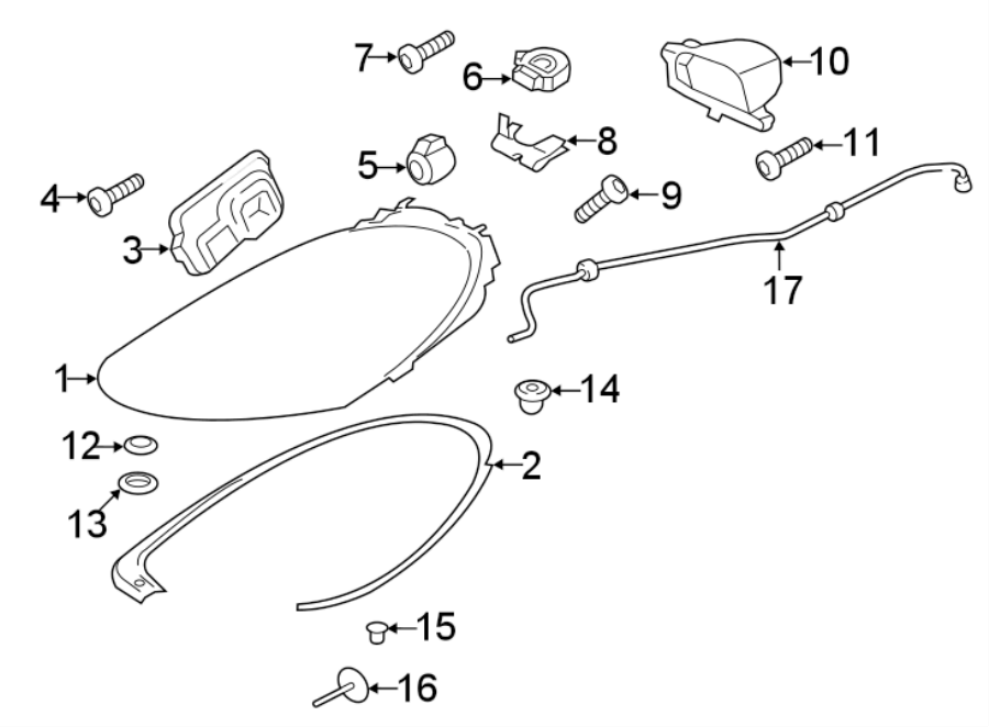 Diagram FRONT LAMPS. HEADLAMP COMPONENTS. for your Porsche