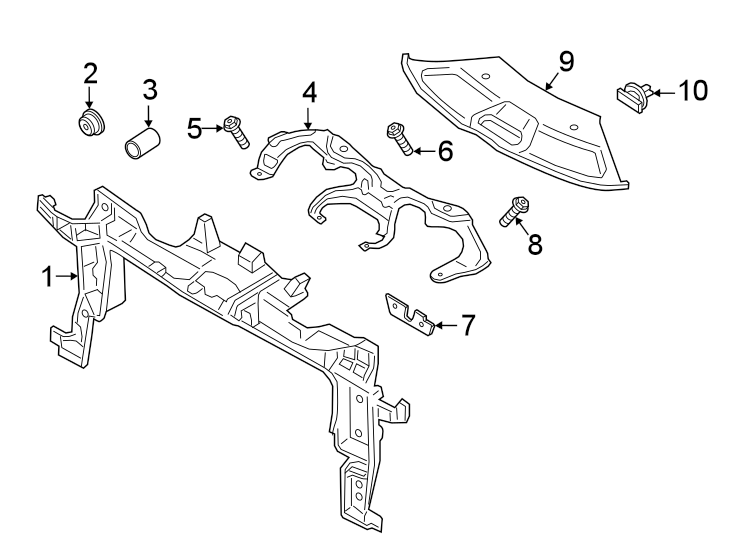 Diagram RADIATOR SUPPORT. for your 2010 Porsche Cayenne   