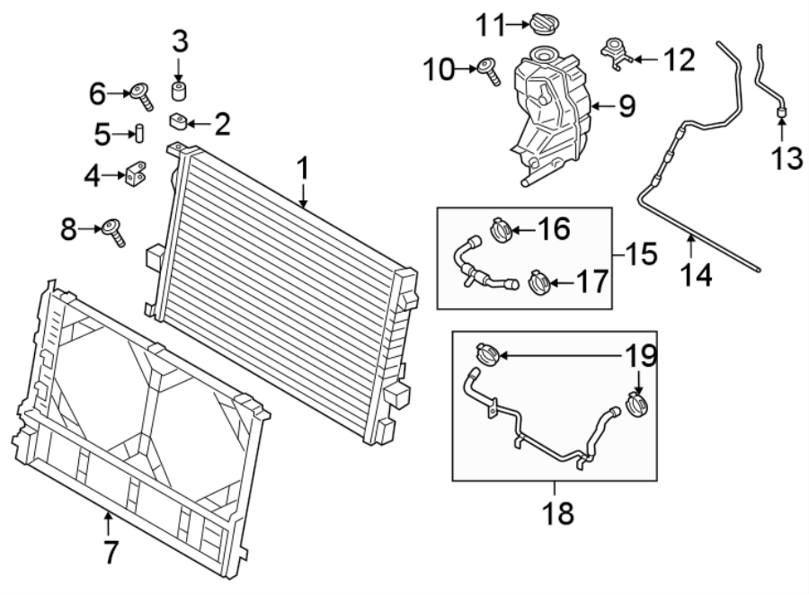 Diagram RADIATOR & COMPONENTS. for your 2006 Porsche Cayenne   