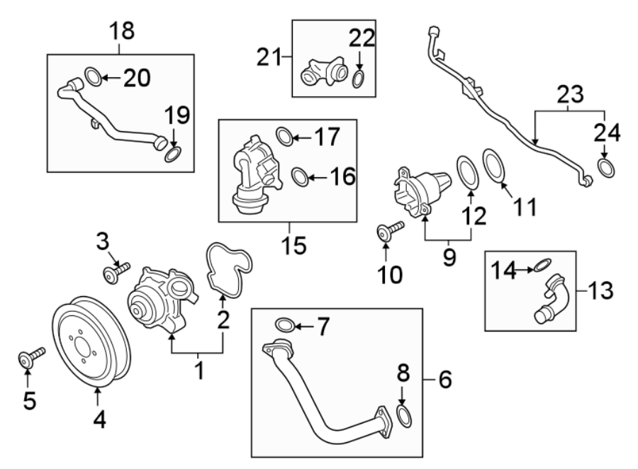 Diagram WATER PUMP. for your 2010 Porsche Cayenne   