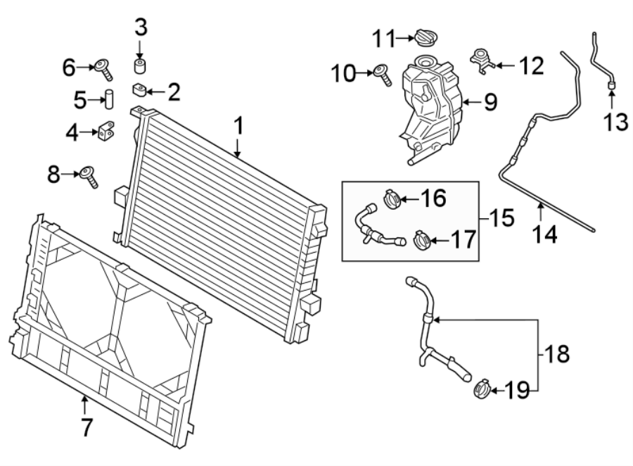 Diagram RADIATOR & COMPONENTS. for your 2006 Porsche Cayenne   