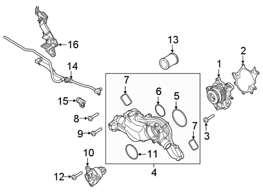 Diagram WATER PUMP. for your 2021 Porsche Cayenne  E-Hybrid Sport Utility 