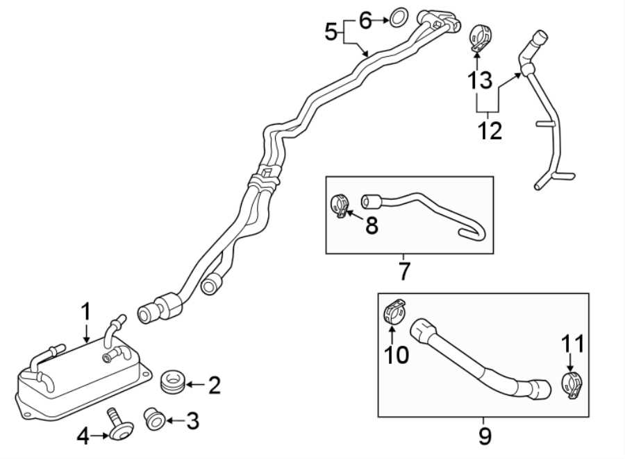 Diagram TRANS OIL COOLER. for your 2010 Porsche Cayenne  Turbo Sport Utility 