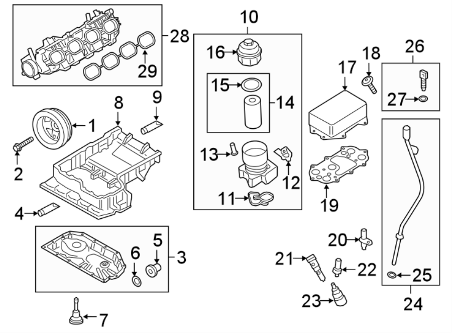 Diagram ENGINE PARTS. for your 2014 Porsche Cayenne  Diesel Platinum Edition Sport Utility 