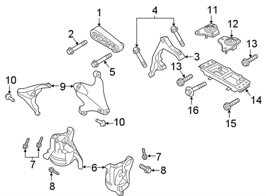 Diagram ENGINE & TRANS MOUNTING. for your 2004 Porsche Cayenne   