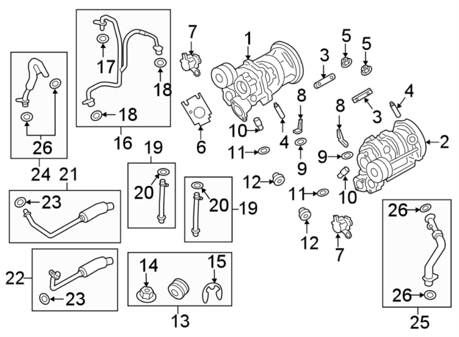 Diagram TURBOCHARGER & COMPONENTS. for your 2015 Porsche Cayenne   