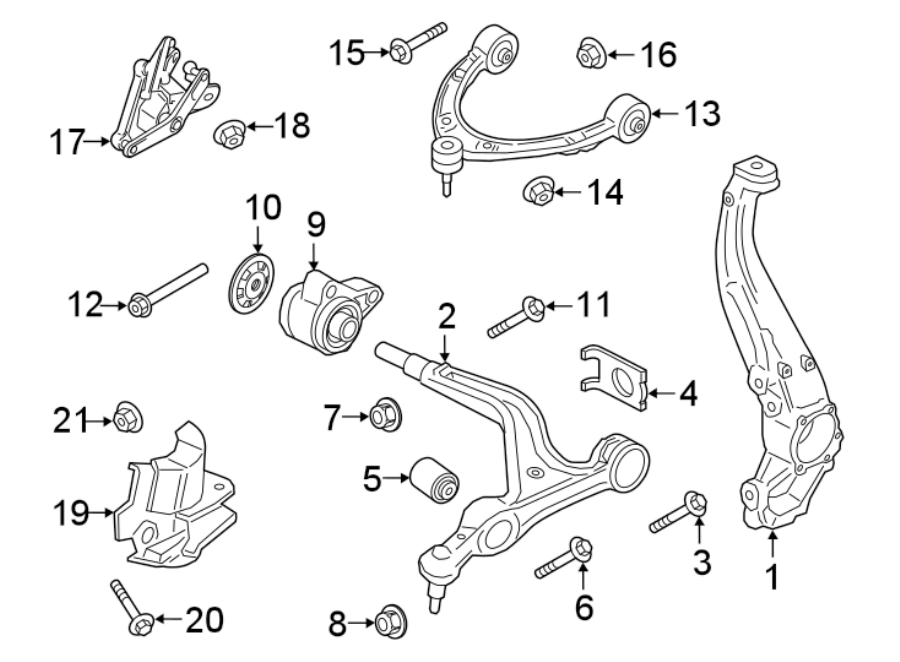 Diagram FRONT SUSPENSION. SUSPENSION COMPONENTS. for your 2017 Porsche Cayenne   