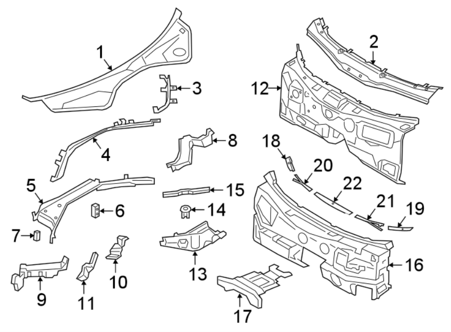 Diagram COWL. for your 2018 Porsche Cayenne  S E-Hybrid Platinum Edition Sport Utility 