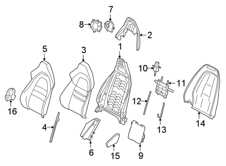 SEATS & TRACKS. FRONT SEAT COMPONENTS.