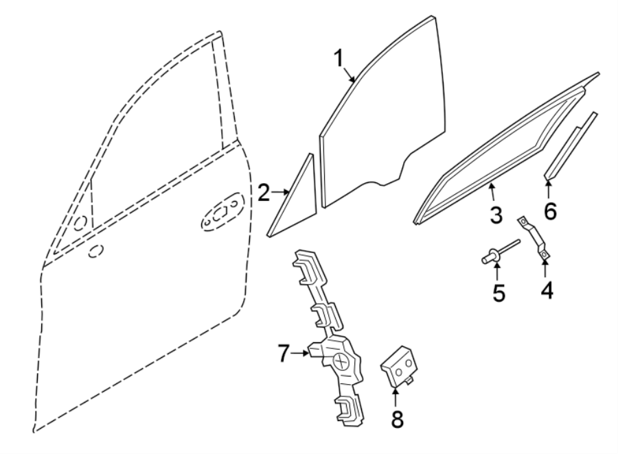 Diagram FRONT DOOR. GLASS & HARDWARE. for your 2024 Porsche Cayenne   