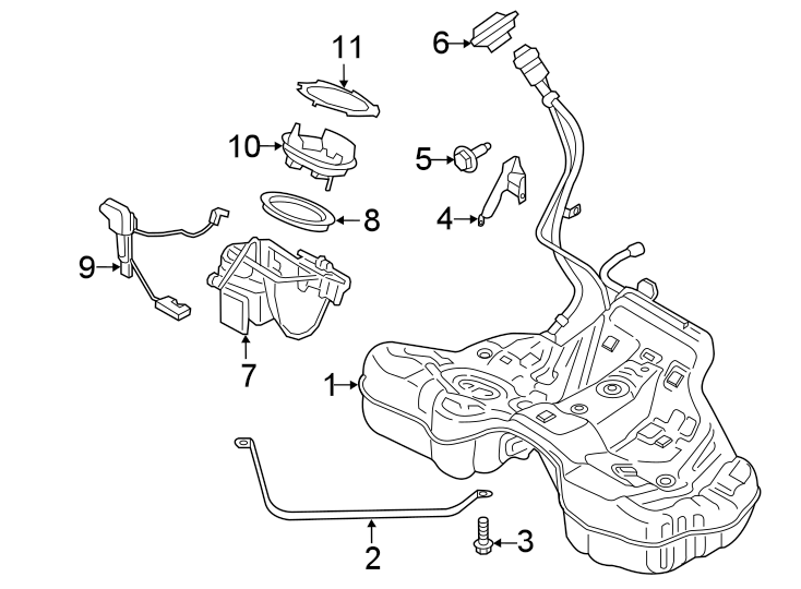 Diagram FUEL SYSTEM COMPONENTS. for your 2009 Porsche Cayenne   