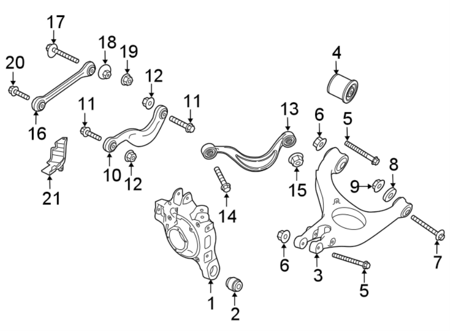 Diagram REAR SUSPENSION. SUSPENSION COMPONENTS. for your 2020 Porsche 911   