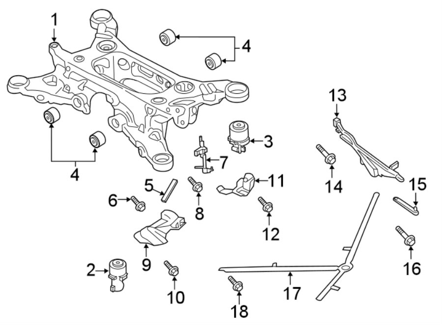 Diagram REAR SUSPENSION. SUSPENSION MOUNTING. for your 2008 Porsche Cayenne  GTS Sport Utility 