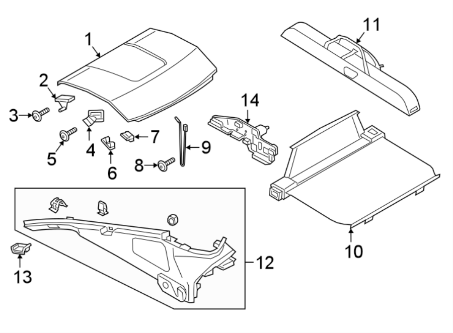 11REAR BODY & FLOOR. PACKAGE SHELF TRIM.https://images.simplepart.com/images/parts/motor/fullsize/6952770.png