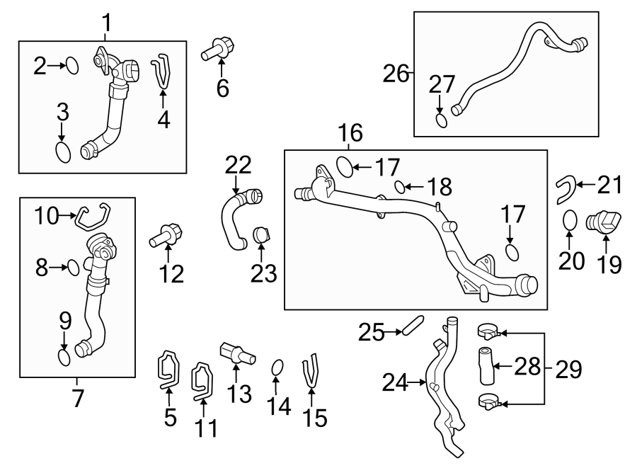 Diagram RADIATOR & COMPONENTS. for your 2006 Porsche Cayenne  Turbo Sport Utility 