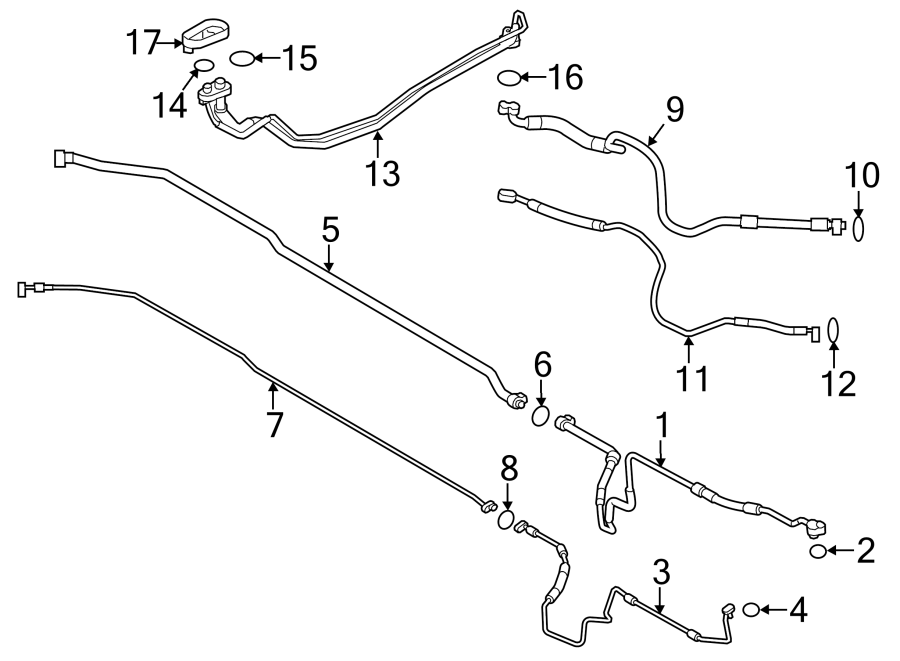 Diagram AIR CONDITIONER & HEATER. REAR AC LINES. for your 2004 Porsche Cayenne  S Sport Utility 