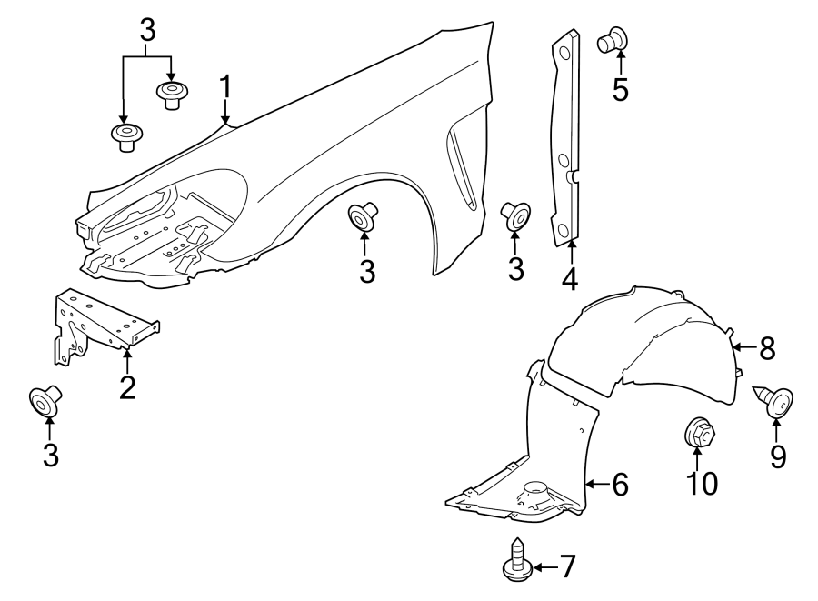 Diagram FENDER & COMPONENTS. for your 2013 Porsche Cayenne  GTS Sport Utility 