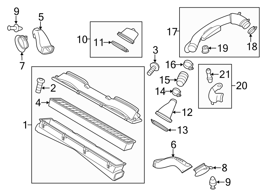 Diagram AIR INTAKE. for your Porsche