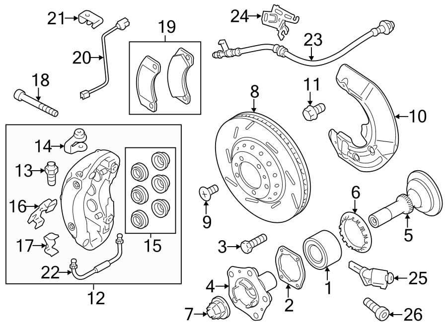 Diagram FRONT SUSPENSION. BRAKE COMPONENTS. for your Porsche