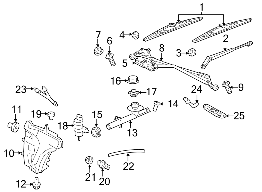 Diagram WINDSHIELD. WIPER & WASHER COMPONENTS. for your Porsche