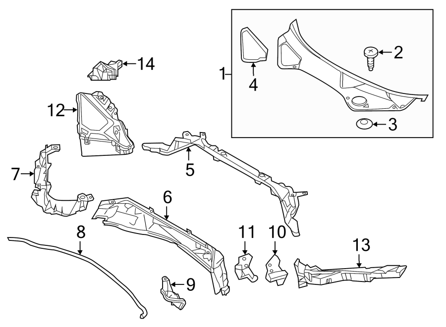 Diagram COWL. for your 2011 Porsche Cayenne  S Sport Utility 