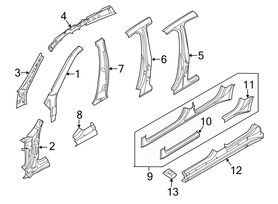 6PILLARS. ROCKER & FLOOR. CENTER PILLAR & ROCKER. HINGE PILLAR.https://images.simplepart.com/images/parts/motor/fullsize/6955475.png