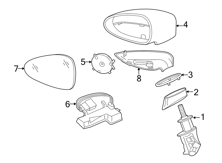 Diagram FRONT DOOR. OUTSIDE MIRRORS. for your 2012 Porsche Panamera   