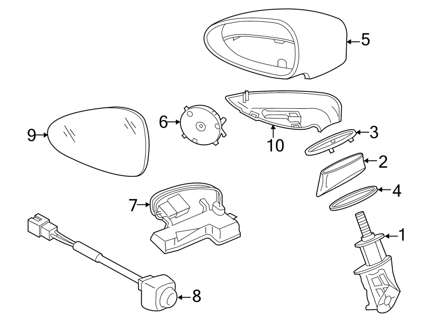 Diagram FRONT DOOR. OUTSIDE MIRRORS. for your 2009 Porsche Cayenne   