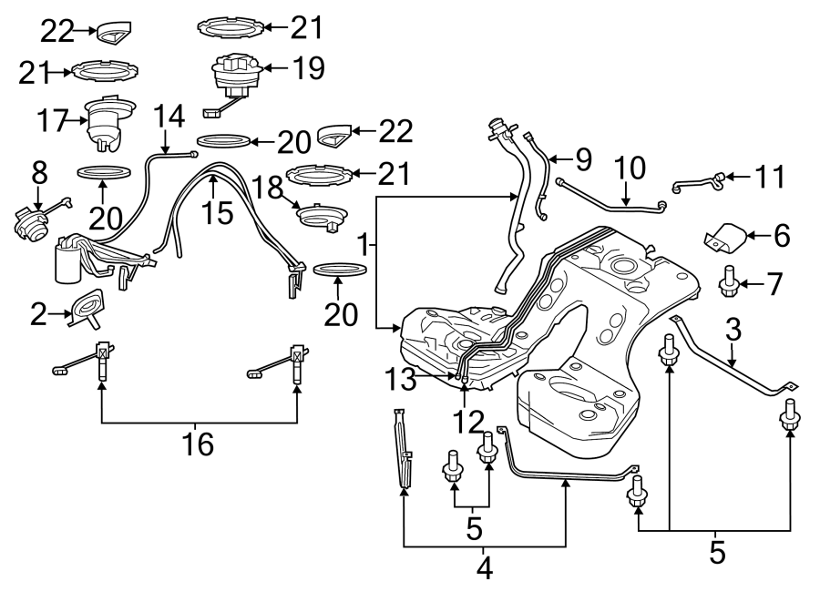 Diagram FUEL SYSTEM COMPONENTS. for your 2018 Porsche Cayenne  Turbo S Sport Utility 