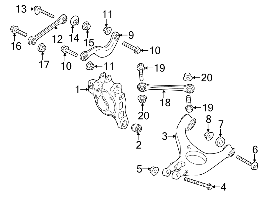 Diagram REAR SUSPENSION. SUSPENSION COMPONENTS. for your 2014 Porsche Cayenne  Base Sport Utility 